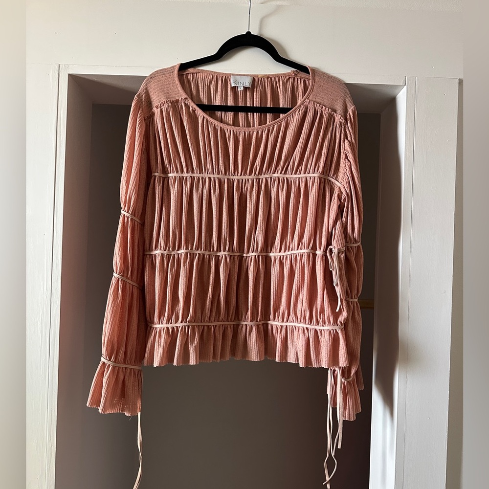 Kinly pink ruched blouse